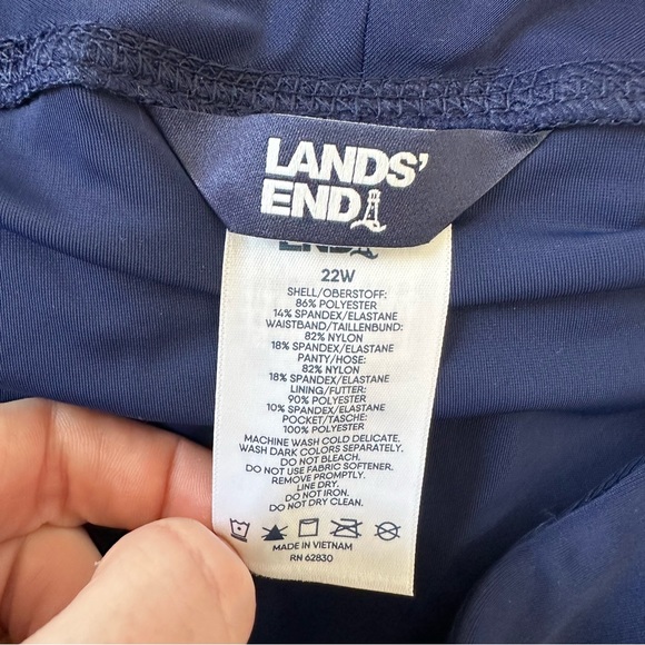 Lands End Blue Paisley Swim Shorts 22W Modest - Picture 7 of 8